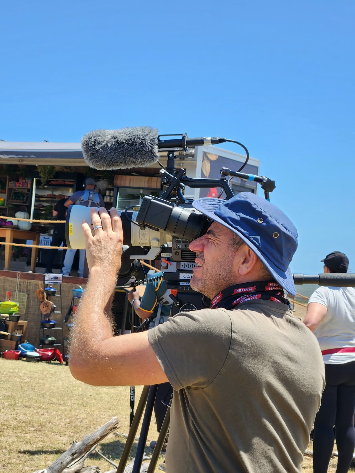 Behind the scenes on a TV production